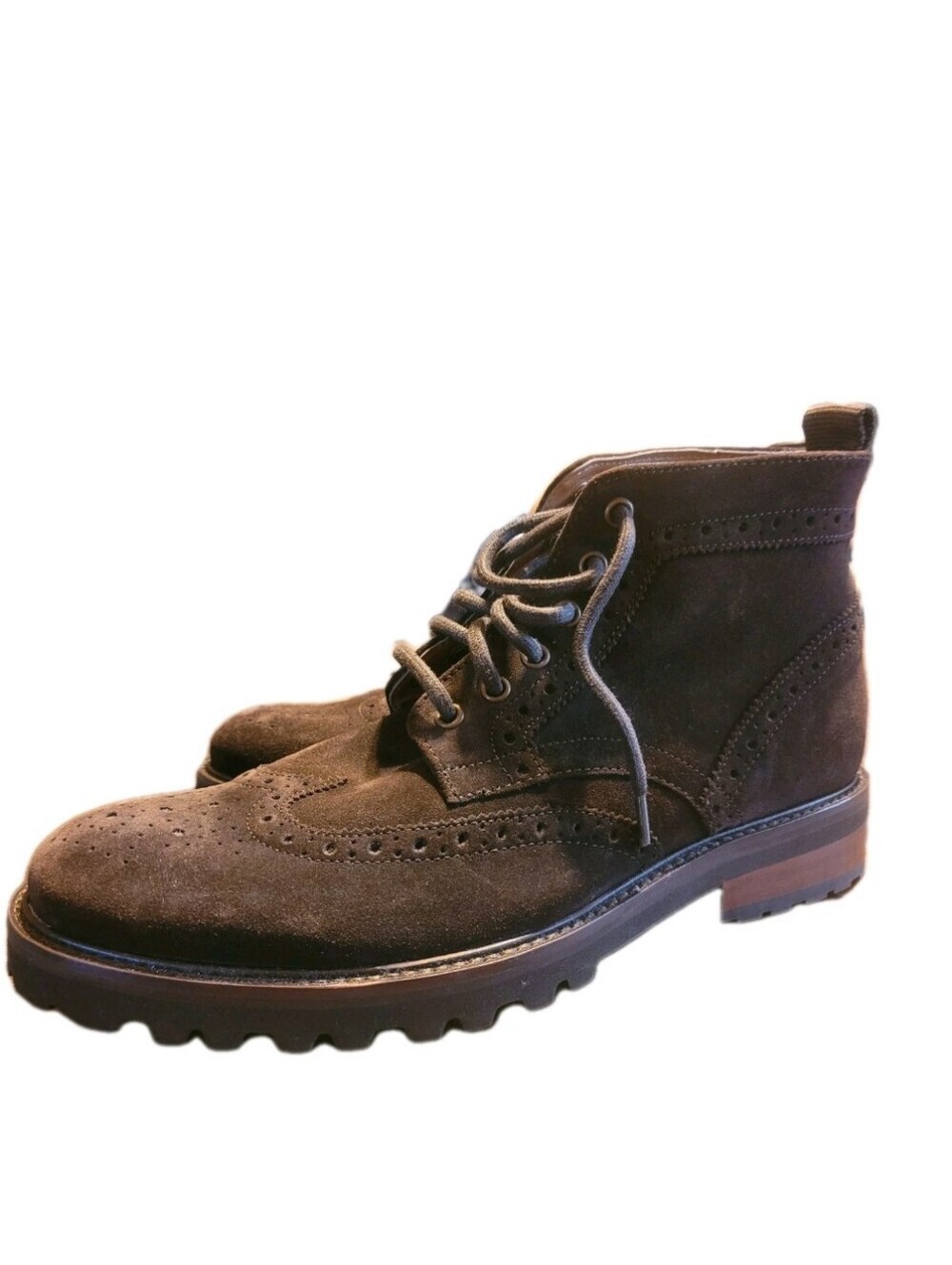 Stafford Brown Leather Wingtip Ankle Chukka Boots, Size 9.5M, Suede